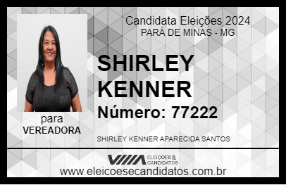 Candidato SHIRLEY KENNER 2024 - PARÁ DE MINAS - Eleições