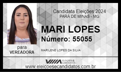 Candidato MARI LOPES 2024 - PARÁ DE MINAS - Eleições