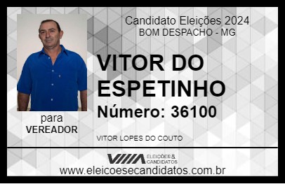 Candidato VITOR DO ESPETINHO 2024 - BOM DESPACHO - Eleições