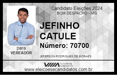 Candidato JEFINHO CATULE 2024 - BOM DESPACHO - Eleições