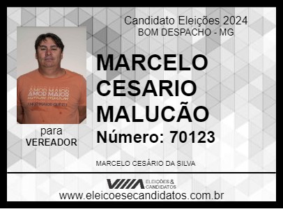 Candidato MARCELO CESARIO MALUCÃO 2024 - BOM DESPACHO - Eleições