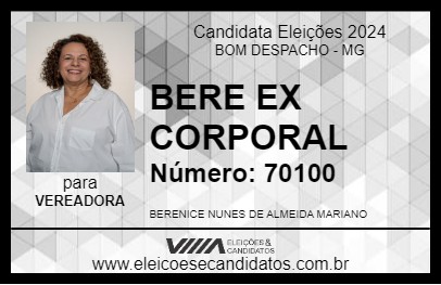 Candidato BERE EX CORPORAL 2024 - BOM DESPACHO - Eleições