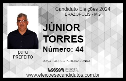 Candidato JÚNIOR TORRES 2024 - BRAZÓPOLIS - Eleições