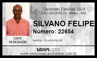 Candidato SILVANO FELIPE 2024 - SÃO VICENTE DE MINAS - Eleições