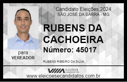 Candidato RUBENS DA CACHOEIRA 2024 - SÃO JOSÉ DA BARRA - Eleições