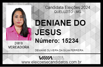 Candidato DENIANE DO JESUS 2024 - QUELUZITO - Eleições