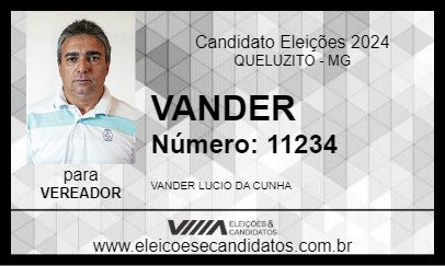 Candidato VANDER 2024 - QUELUZITO - Eleições