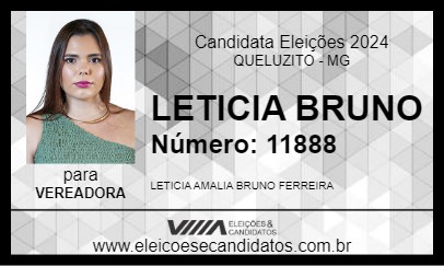 Candidato LETICIA BRUNO 2024 - QUELUZITO - Eleições