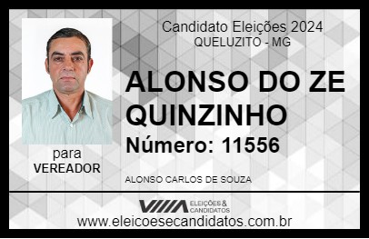 Candidato ALONSO DO ZE QUINZINHO 2024 - QUELUZITO - Eleições