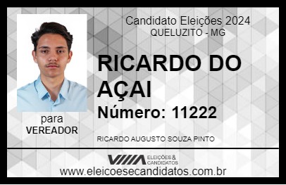 Candidato RICARDO DO AÇAI 2024 - QUELUZITO - Eleições