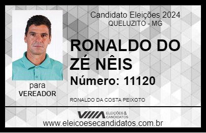 Candidato RONALDO DO ZÉ NÊIS 2024 - QUELUZITO - Eleições