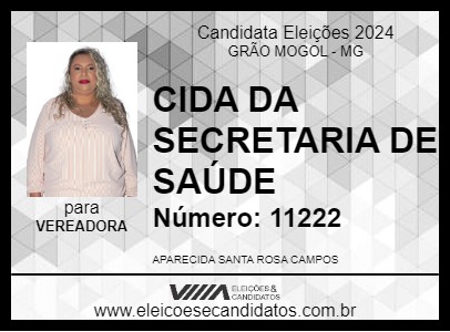 Candidato CIDA DA SAÚDE 2024 - GRÃO MOGOL - Eleições