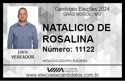 Candidato NATALICIO DE ROSALINA 2024 - GRÃO MOGOL - Eleições