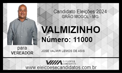 Candidato VALMIZINHO 2024 - GRÃO MOGOL - Eleições