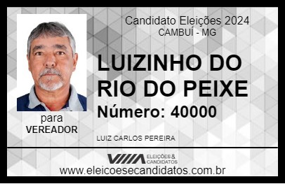 Candidato LUIZINHO DO RIO DO PEIXE 2024 - CAMBUÍ - Eleições