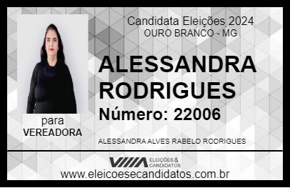 Candidato ALESSANDRA RODRIGUES 2024 - OURO BRANCO - Eleições