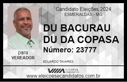 Candidato DU BACURAU 2024 - ESMERALDAS - Eleições