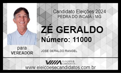 Candidato ZÉ GERALDO 2024 - PEDRA DO INDAIÁ - Eleições