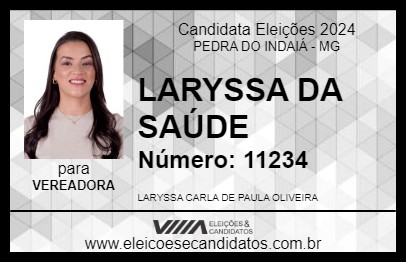 Candidato LARYSSA DA SAÚDE 2024 - PEDRA DO INDAIÁ - Eleições