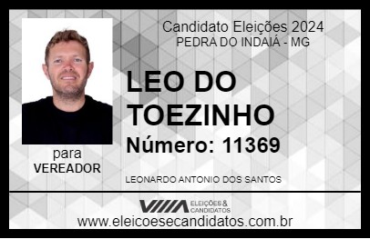 Candidato LEO DO TOEZINHO 2024 - PEDRA DO INDAIÁ - Eleições