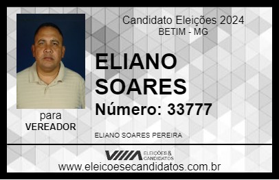 Candidato ELIANO SOARES 2024 - BETIM - Eleições