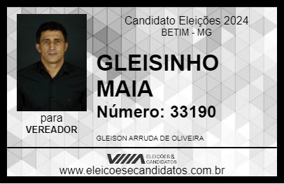 Candidato GLEISINHO MAIA 2024 - BETIM - Eleições