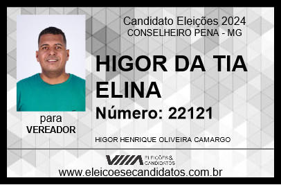 Candidato HIGOR DA TIA ELINA 2024 - CONSELHEIRO PENA - Eleições