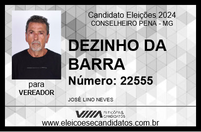 Candidato DEZINHO DA BARRA 2024 - CONSELHEIRO PENA - Eleições