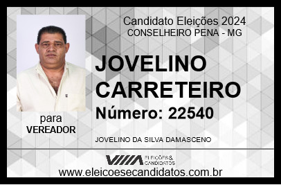 Candidato JOVELINO CARRETEIRO 2024 - CONSELHEIRO PENA - Eleições