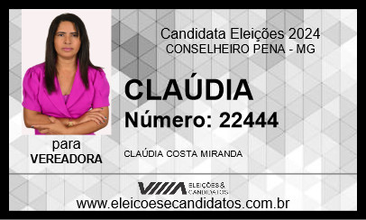 Candidato CLAÚDIA 2024 - CONSELHEIRO PENA - Eleições