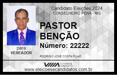 Candidato PASTOR BENÇÃO 2024 - CONSELHEIRO PENA - Eleições