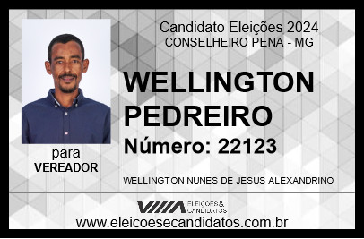 Candidato WELLINGTON PEDREIRO 2024 - CONSELHEIRO PENA - Eleições