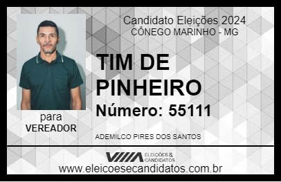 Candidato TIM DE PINHEIRO 2024 - CÔNEGO MARINHO - Eleições