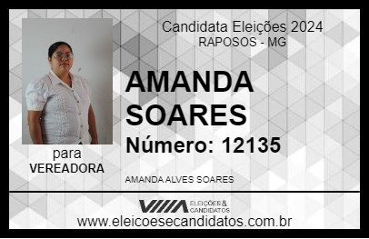 Candidato AMANDA SOARES 2024 - RAPOSOS - Eleições