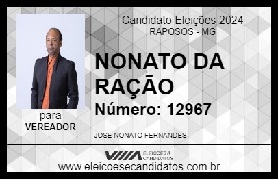 Candidato NONATO DA RAÇÃO 2024 - RAPOSOS - Eleições