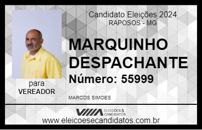 Candidato MARQUINHO DESPACHANTE 2024 - RAPOSOS - Eleições