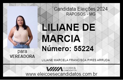 Candidato LILIANE DE MARCIA 2024 - RAPOSOS - Eleições