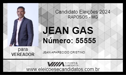 Candidato JEAN GAS 2024 - RAPOSOS - Eleições