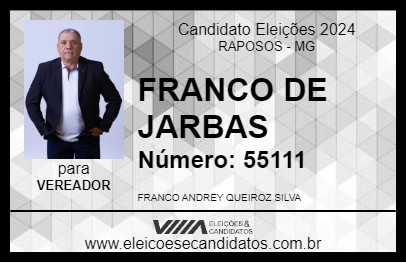 Candidato FRANCO DE JARBAS 2024 - RAPOSOS - Eleições