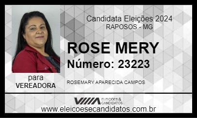 Candidato ROSE MERY 2024 - RAPOSOS - Eleições