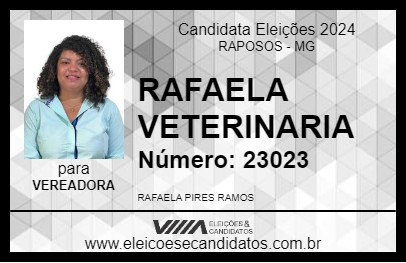 Candidato RAFAELA VETERINARIA 2024 - RAPOSOS - Eleições