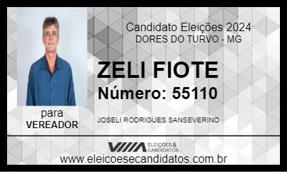 Candidato ZELI FIOTE 2024 - DORES DO TURVO - Eleições