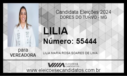 Candidato LILIA 2024 - DORES DO TURVO - Eleições