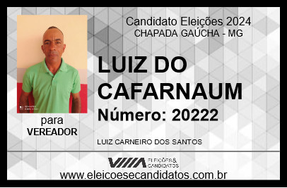 Candidato LUIZ DO CAFARNAUM 2024 - CHAPADA GAÚCHA - Eleições