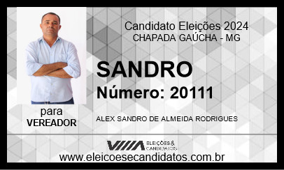 Candidato SANDRO 2024 - CHAPADA GAÚCHA - Eleições