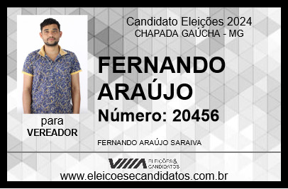 Candidato FERNANDO ARAÚJO 2024 - CHAPADA GAÚCHA - Eleições