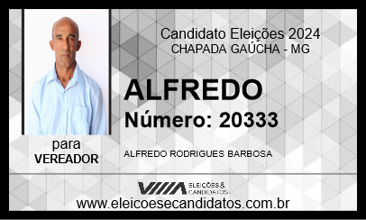 Candidato ALFREDO 2024 - CHAPADA GAÚCHA - Eleições