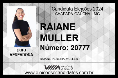 Candidato RAIANE MULLER 2024 - CHAPADA GAÚCHA - Eleições