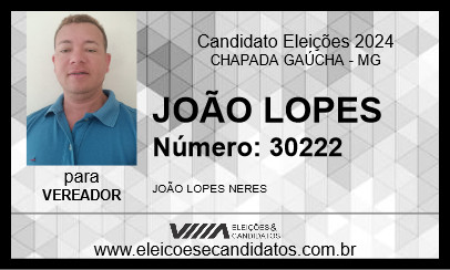 Candidato JOÃO LOPES 2024 - CHAPADA GAÚCHA - Eleições