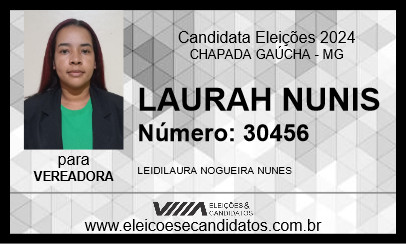 Candidato LAURAH NUNIS 2024 - CHAPADA GAÚCHA - Eleições